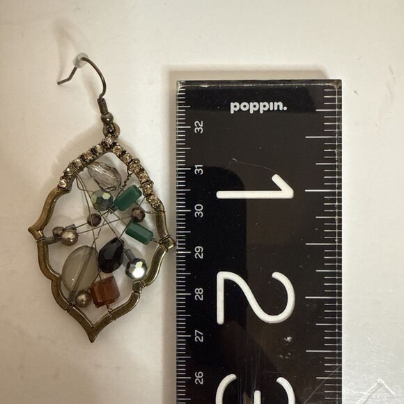 Juneau Metalworks‎ Hand Crafted Earrings Bronze Copper & Brass Wire Beaded Boho - Picture 5 of 5